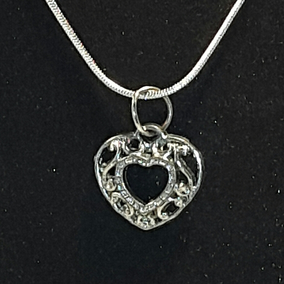 Jewelry - Heart Pendant on 16" Sterling Silver Chain OOAK